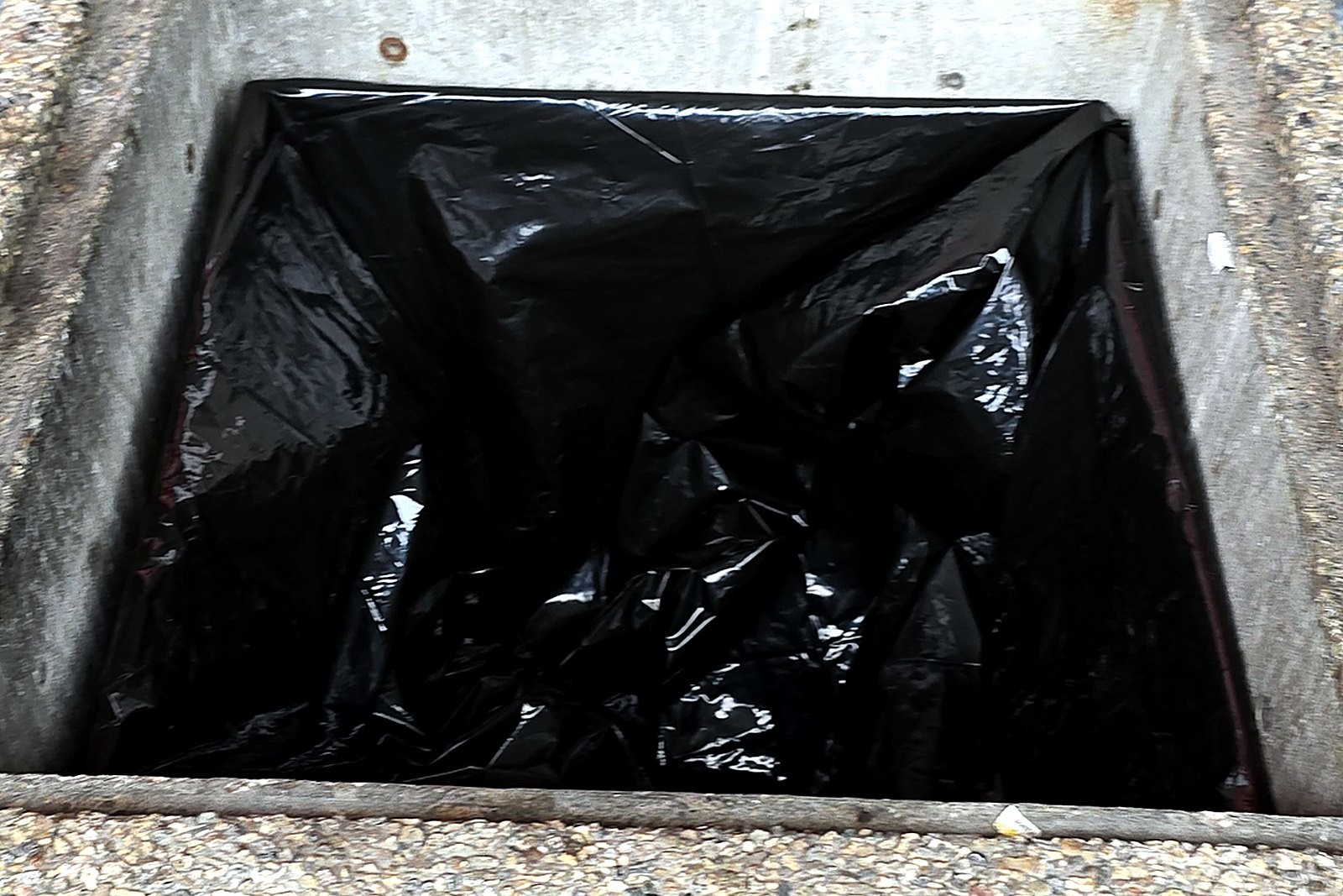 The same receptacle emptied and given a new liner
